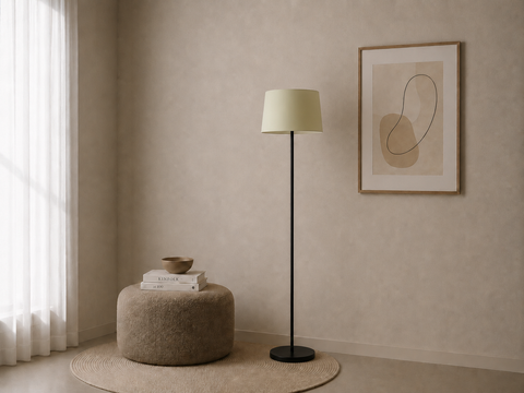 Modern Pistage And Black Torchiere