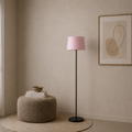 Modern Powder Pink And Black Torchiere