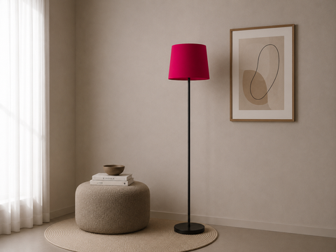Modern Pink  And Black Torchiere