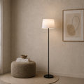 Modern White And Black Torchiere