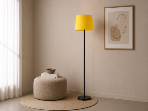 Modern Yellow And Black Torchiere