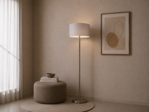 Modern Silver Torchiere