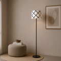 Stylish Printed White & Black Torchiere
