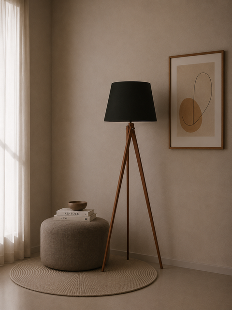 Boho Black Tripod Floor Lamp