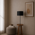 Modern Floor Lamp with Integrated Wooden Table