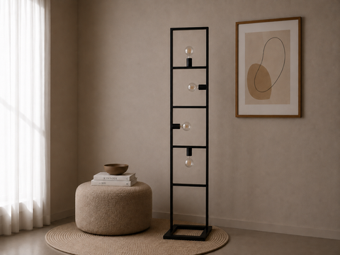 Geometric Black Floor Lamp