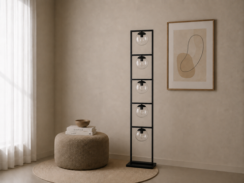 Geometric Black Floor Lamp