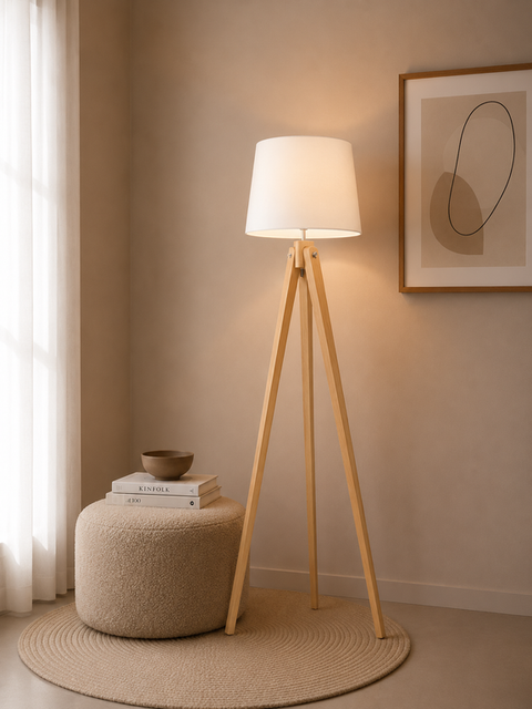 Minimal White Tripod Floor Lamp
