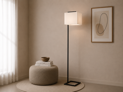 Modern Black & White Floor Lamp