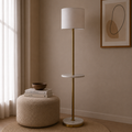 Modern Glam White & Gold Functional Floor Lamp