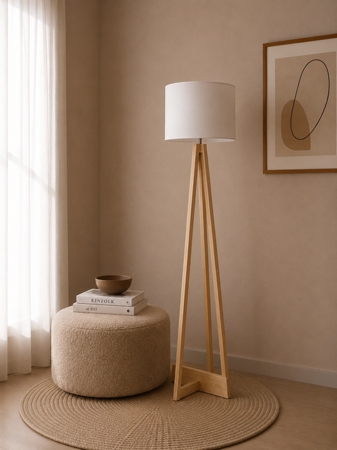 Boho white floor lamp