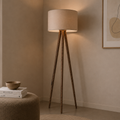 Boho Beige Tripod Floor Lamp