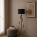 Boho Wooden Tripod Floor Lamp