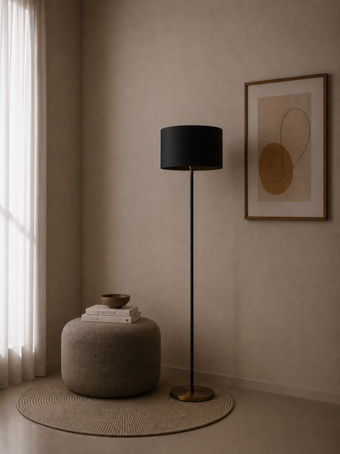 Classic Black & Gold Torchiere