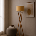 Stylish Orange & Biege Tripod Floor Lamp