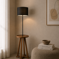 Wooden Floor Lamp with Table