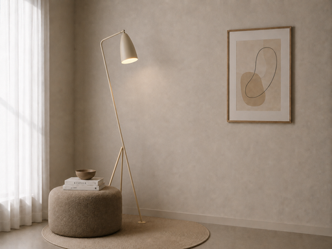 Modern White Tripod Floor Lamp
