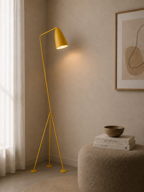 Modern Yellow Tripod Floor Lamp