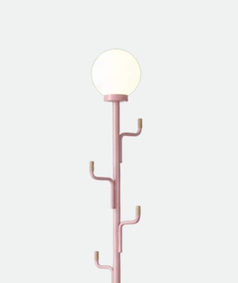 Modern Pink Floor Lamp With Hooks