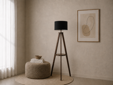 Modern Black Tripod Floor Lamp