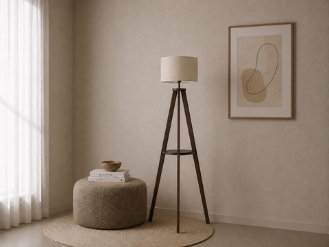 Modern White Tripod Floor Lamp