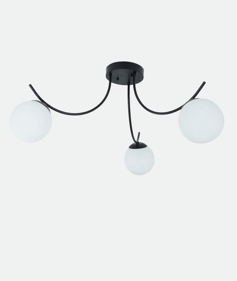 Modern Black Curved Chandelier
