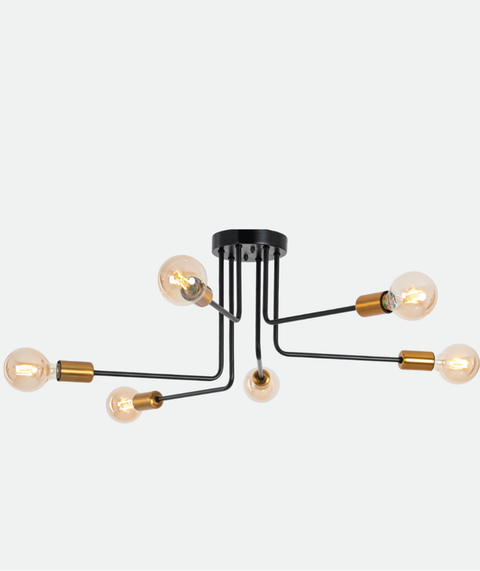 Industrial Black Branched Chandelier