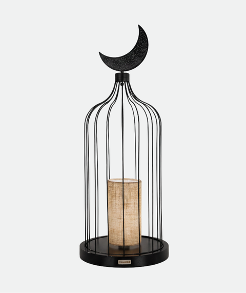Black Burlap Islamic Table Lamp