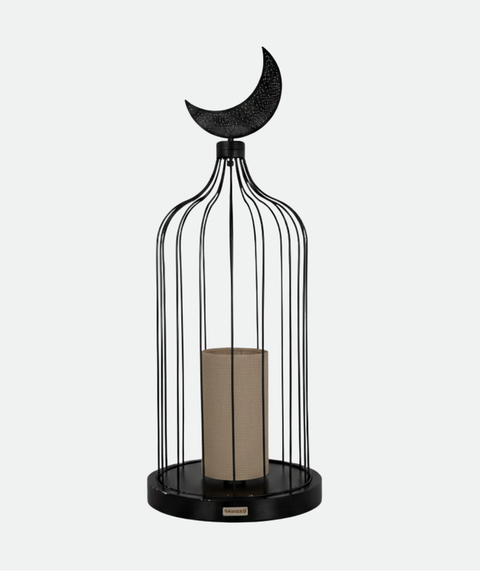 Black Burlap Islamic Table Lamp