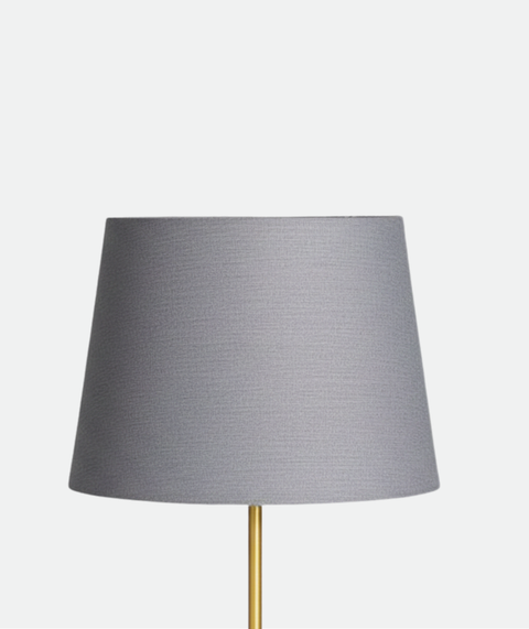Gold Table Lamp With Grey Cotton Shade