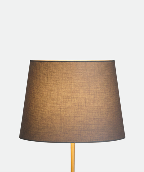 Gold Table Lamp With Grey Cotton Shade