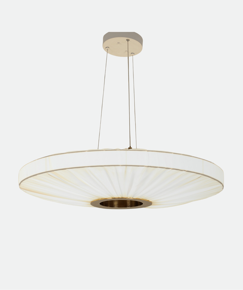 Modern White Pleated Fabric Pendant
