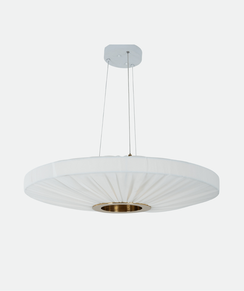 Modern White Pleated Fabric Pendant