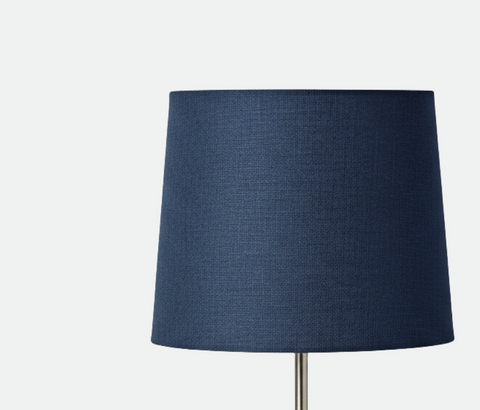 Modern Silver Table Lamp with Navy Shade