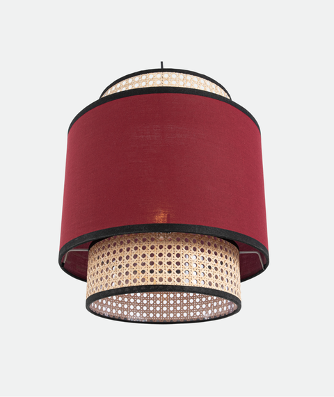 Rattan Cotton Shaded Pendent
