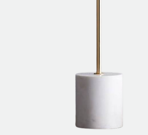White Marble Table Lamp with Gold Accent