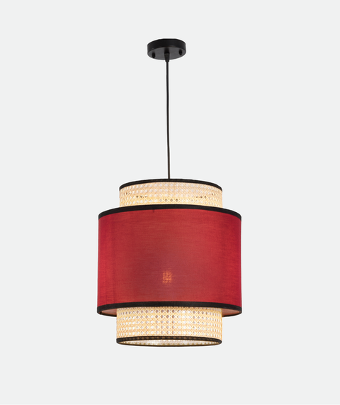 Rattan Cotton Shaded Pendent