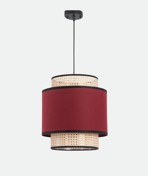 Rattan Cotton Shaded Pendent