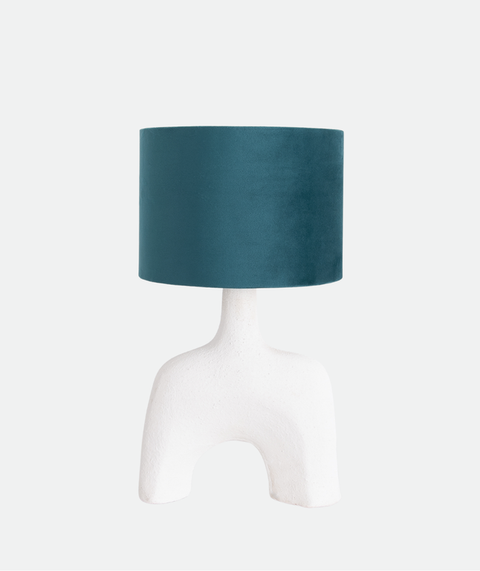 Sandy Pottery With Olive Shaded Table Lamp