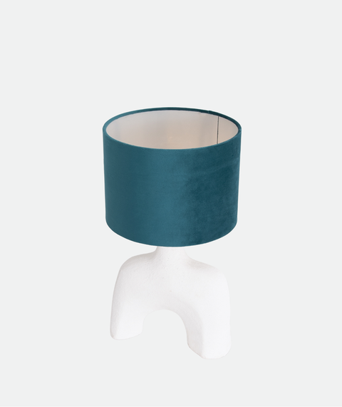 Sandy Pottery With Olive Shaded Table Lamp