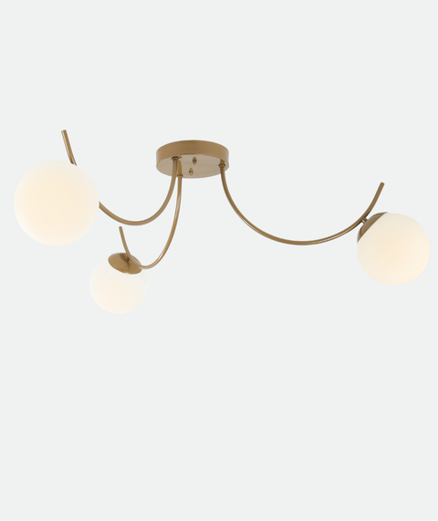 Modern Gold Curved Chandelier