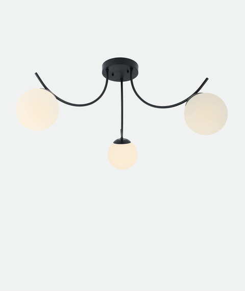 Modern Black Curved Chandelier