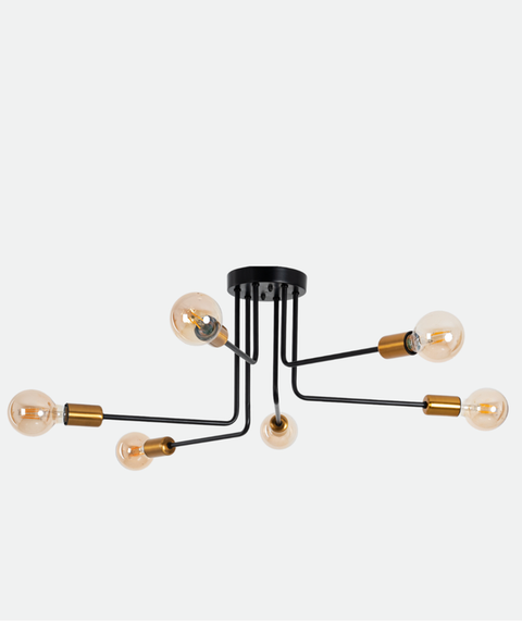 Industrial Black Branched Chandelier