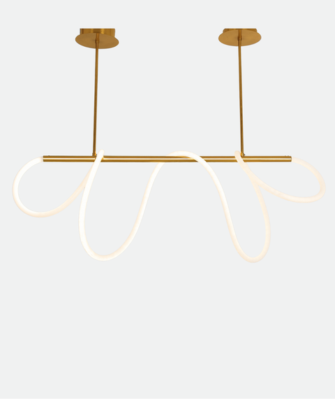 Modern Track Gold LED Chandelier