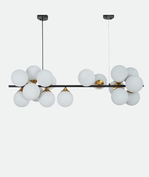 Modern Black 16 Globes Track Chandelier