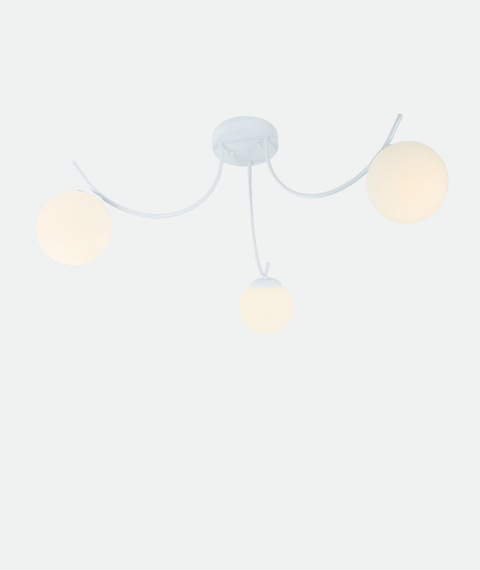 Modern White Curved Chandelier