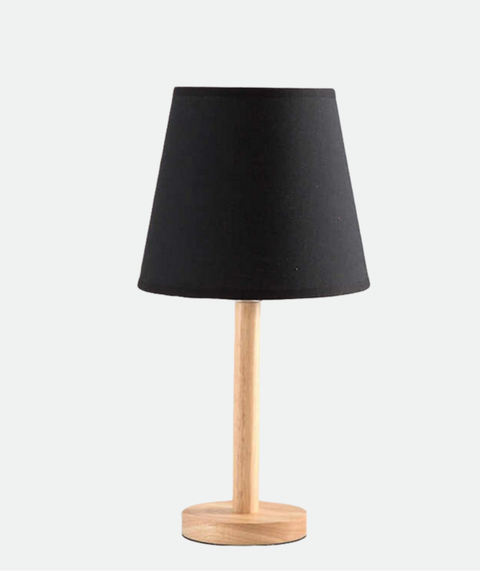 Stylish Black and Beige Wooden Table Lamp
