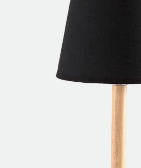 Stylish Black and Beige Wooden Table Lamp