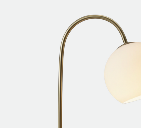 Sleek Curved Gold Table Lamp