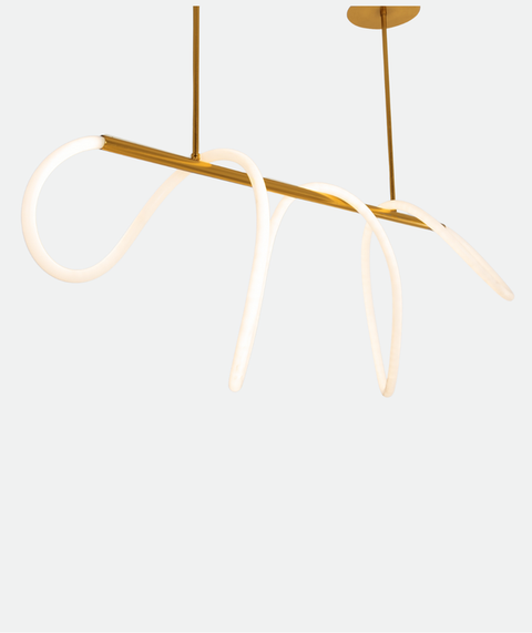 Modern Track Gold LED Chandelier